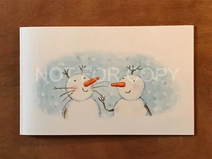 Ukrainian Postcard with Envelope SNOWMAN Bonhomme de Neige Nice Gift Joli Kdo! - Picture 1 of 4