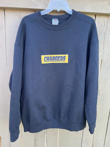 Custom Vintage San Diego Chargers Logo Helmet Heavy Duty Sweatshirt Size XL Cover