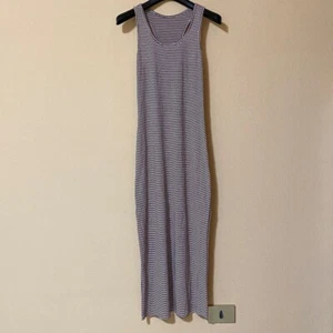 Vestito A Canotta Abito Vestitino A Righe Bianco Viola Casual Y2K Made in Italy - Foto 1 di 10