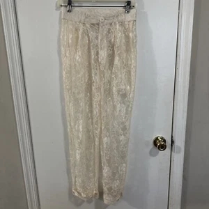 Venus Size M Cream Lace Cuffed Pants Vintage 1980’s - Picture 1 of 7