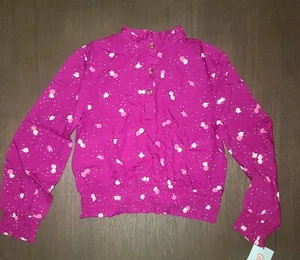 NEW GIRLS CAT & JACK FLORAL TOP SHIRT SIZE S 6-7 - Picture 1 of 5