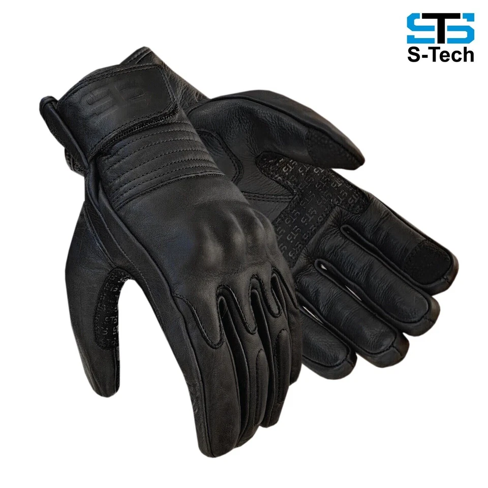 Guanti Moto in pelle uomo Stechmoto ST 1715 Neo-Phil  Vintage custom e Café Race - Immagine 1 di 1