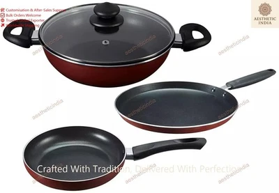 Indian Best Prestige Omega Deluxe Induction Base Non-Stick Kitchen Set, 3-Pieces - Image 1 of 4