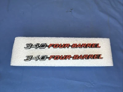 1970 71 72 73 Dodge Challenger 340 Four Barrel Pair Emblems Part Number 3443246 - Image 1 of 4