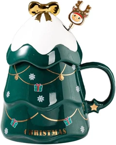 Tazza Di Natale in Ceramica, Con Albero Di Natale, Tazza Da Caffè, Tazza Da Tè,  - Foto 1 di 12