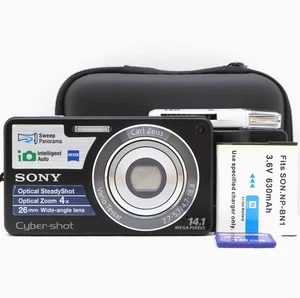 Cámara digital compacta Sony Cyber-shot DSC-W350 14,1 MP negra probada kit completo - Imagen 1 de 17