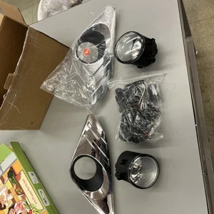 Pair Bumper Fog Lights Lamp&Chrome Cover Kit For 2012-2014 Toyota Camry L LE XLE - Picture 1 of 6
