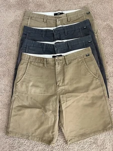 4 Vans Chino Mens Shorts Lot Beige Gray Sz 33 Skate Casual Inseam 9" - Picture 1 of 7