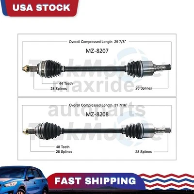 Junta de eje CV del lado del conductor del pasajero trasero para Mazda MX-5 Miata 2006 2007 2008 Foto 1 de 3