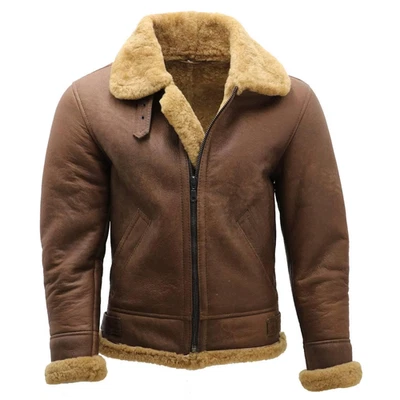 Vintage Tan Sheepskin B3 Bomber Jacket | Shearling Aviator Coat - Image 1 of 4