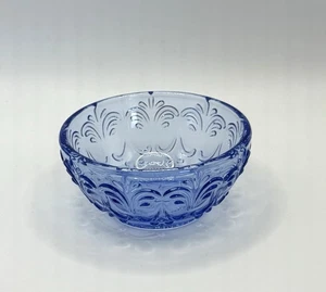 The Pioneer Woman Blue 3.1” Glass Dip Bowl Butterfly Scroll Embossed - Picture 1 of 6
