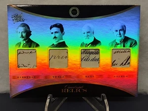 2024 Pieces of the Past 1800s Edition Einstein, Tesla, Bell, Edison Relic Card - Bild 1 von 2