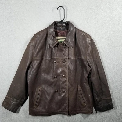 Chaqueta Guess Abrigo Guisante Mujer Grande Cuero Doble Pecho Forrado Clásico Foto 1 de 4