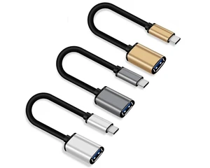15cm USB Female to Type C Male Connector Converter Quality Silver Grey Gold - Picture 1 of 4