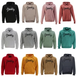 Men's Fleece Hoodie Pullover Hooded Jumper Sweater Embroidered BROOKLYN S to 5XL - Picture 1 of 137