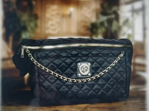 Alexis Bendel Quilted Belt-Bag/Purse with Chain (Black) - Picture 1 of 5