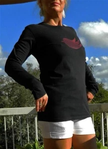 VINTAGE AS Colour Ink Groovy Techie Twitter Retro Top - Picture 1 of 4