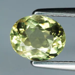 2.39Ct Pretty Oval 9.3 x 7.6 MM 100% Natural Greenish Yellow YELLOW APATITE! - Picture 1 of 5