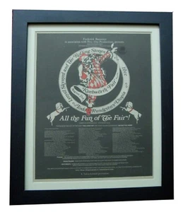 KNEBWORTH+Rolling Stones+Skynyrd+POSTER+AD+FRAMED+ORIGINAL 1976+FAST WORLD SHIP - Imagen 1 de 7