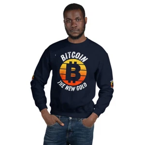Best Bitcoin Sweatshirt for Men Bitcoin the New Gold - Picture 1 of 13