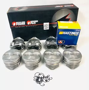 Speed Pro H635CP30 Chevy 383 +.200 Dome Pistons 5.7 Rod + Moly Rings 030 SBC - Picture 1 of 4