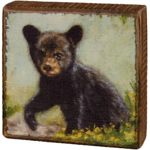 Letrero de caja pequeña natural Bear Cub - Imagen 1 de 3