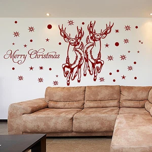 SANTA RENDEER Wandaufkleber WEIHNACHTEN FENSTER AUFKLEBER Weihnachtsdeko N89 - Bild 1 von 14