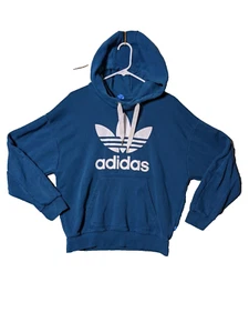 ADIDAS Women Activewear Casual Drawstring Hoodie SMALL(4-6) Soft Regular Blue - Picture 1 of 11