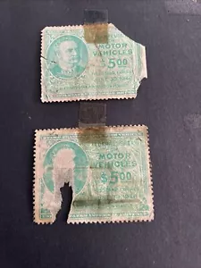 X2 Vintage Internal Revenue Service Federal Use Tax Motor Vehicles Stamp - Picture 1 of 3