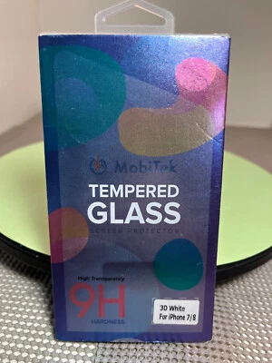 iphone 7 8 screen protector tempered glass high transparrency 9h 3d white kit - Image 1 of 2