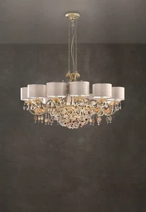 Lampadario design classico in cristallo con paralumi 12 luci MS-166 - Imagen 1 de 1