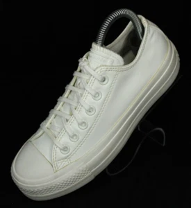 Converse CT All Star Lift Ox Platform Shoe Womens 6.5 White Faux Leather 564429C - Picture 1 of 14