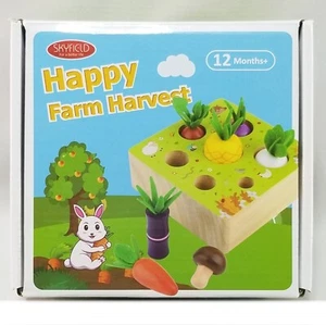 Happy Farm Harvest Wooden Preschool Game Sorting Toy Food Puzzle NEW - Picture 1 of 8