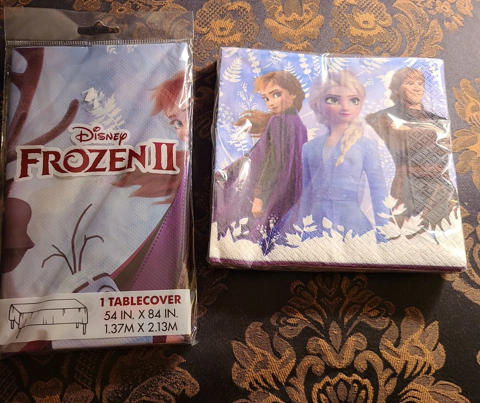 Disney Frozen II Cumpleaños Fiesta Pack para 8-16 Invitados (Servilletas, Mantel)-Nuevo Foto 1 de 1