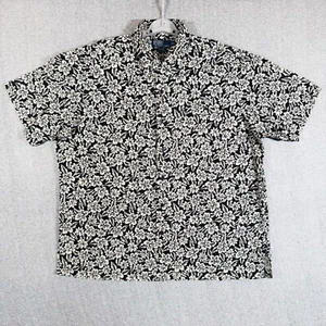 Vintage Polo Ralph Lauren Adams Hemd Herren XL Schlaufenkragen schwarz weiß geblümt - Bild 1 von 15