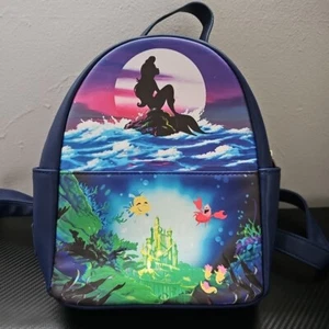 Loungefly Disney The Little Mermaid Silhouette Mini Backpack-Sebastian & Flounde - Picture 1 of 12