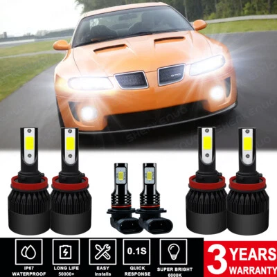 Combo faros LED 6x 6000K para Pontiac GTO 2004 2005 2006 + bombillas antiniebla Foto 1 de 4