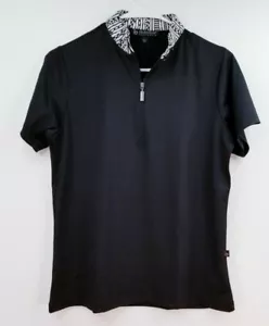 BIRDEE SPORT Zip Golf Polo Shirt, Womens Sz L, Black, Short Sleeve, NEW, GJ3109 - Picture 1 of 12