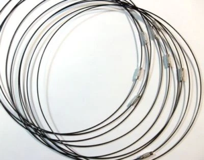 PERLIN 10stk Edelstahl Halskette Schmuckteile Memory Wire Draht 54cm Schwarz M293