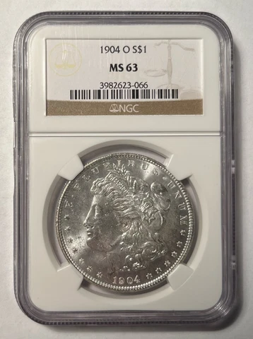 1904-O Morgan Silver Dollar - NGC Graded MS 63 Cover