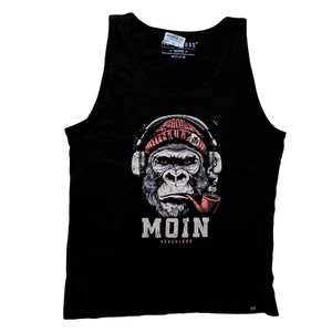 Neverless Herren Tank-Top Gr XL Affe Monkey Anker Print Schwarz NEU - Bild 1 von 2