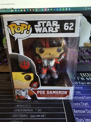 Poe Dameron Funko Pop! Vinyl #62 Star Wars The Force Awakens In Pop Protector  - Image 1 of 4