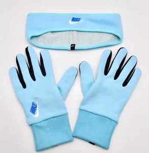 Nike Club Fleece Headband and Gloves Set Youth Medium Copa/Black/White - Picture 1 of 8