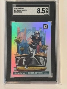 2024 Donruss Downtown #17 Brock Bowers Raiders RC Rookie SSP SGC 8.5 - Picture 1 of 3