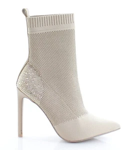 Botas para mujer Steve Madden Majesty beige con tacones embellecidos talla 11 nuevas con etiquetas - Imagen 1 de 12