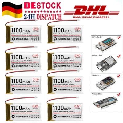 3,7V 1100mAh LiPo-Akku Wiederaufladbarer 1S Lithium-Polymer-Akku JST 1.25 Stecke - Bild 1 von 4