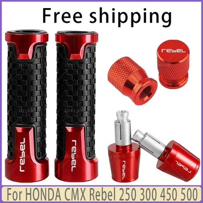 For HONDA CMX Rebel 250 500 300 Motorcycle Handlebar Grip Bar End Cap Tire Valve - Изображение 1 из 4