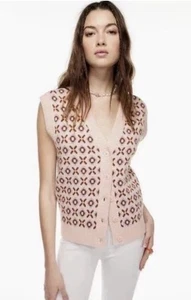 Aritzia Sundeh Preston Wollmischung gemusterte Weste Größe S Neu mit Etikett - Bild 1 von 8