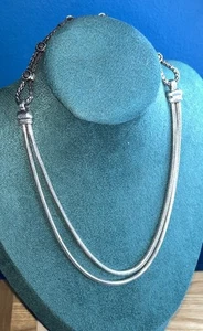 Stunning Sterling Silver 925 Balinese Necklace - Double Strand - Great Detail - Picture 1 of 9