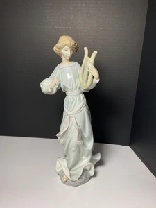 lladro angel playing the harp figurine intact - Picture 1 of 9